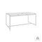 Armen Living Royal Black Aluminum and Teak Outdoor Dining Table with Stone Top 840254332805 - alternate 7